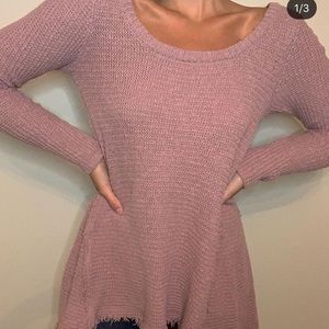 Pastel pink knit sweater